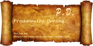 Prodanovics Dorina névjegykártya