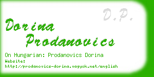 dorina prodanovics business card